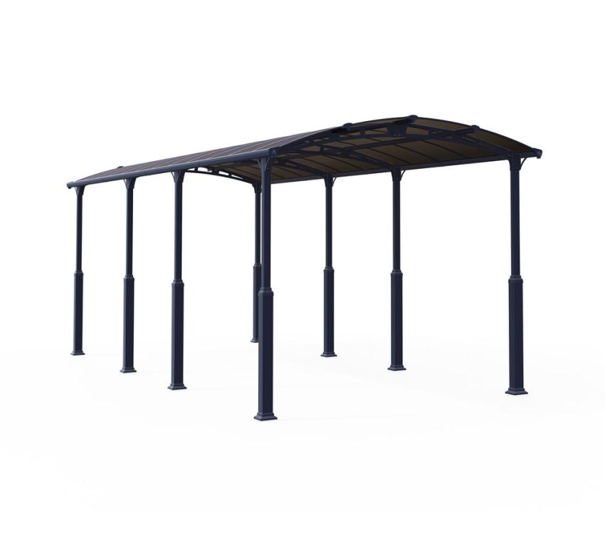 Palram - Canopia Aluminium Carport Arcadia Alpine 8500 | Anthrazit | 858x359x352 cm 