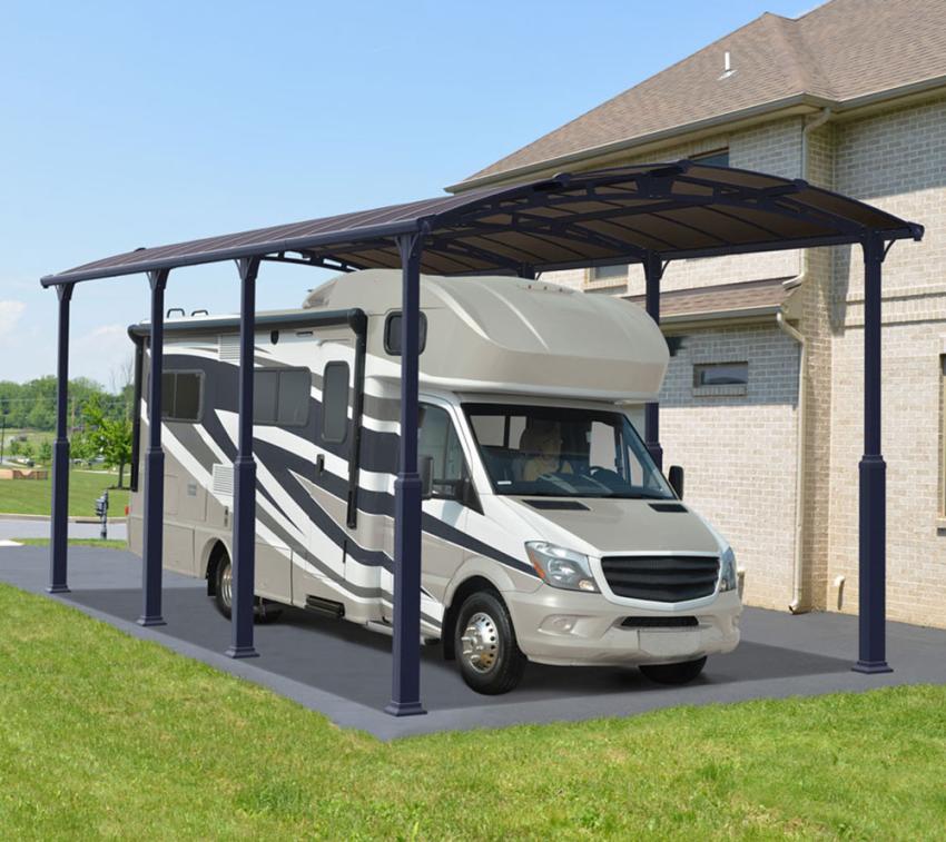 Palram - Canopia Aluminium Carport Arcadia Alpine 8500 | Anthrazit | 858x359x352 cm 