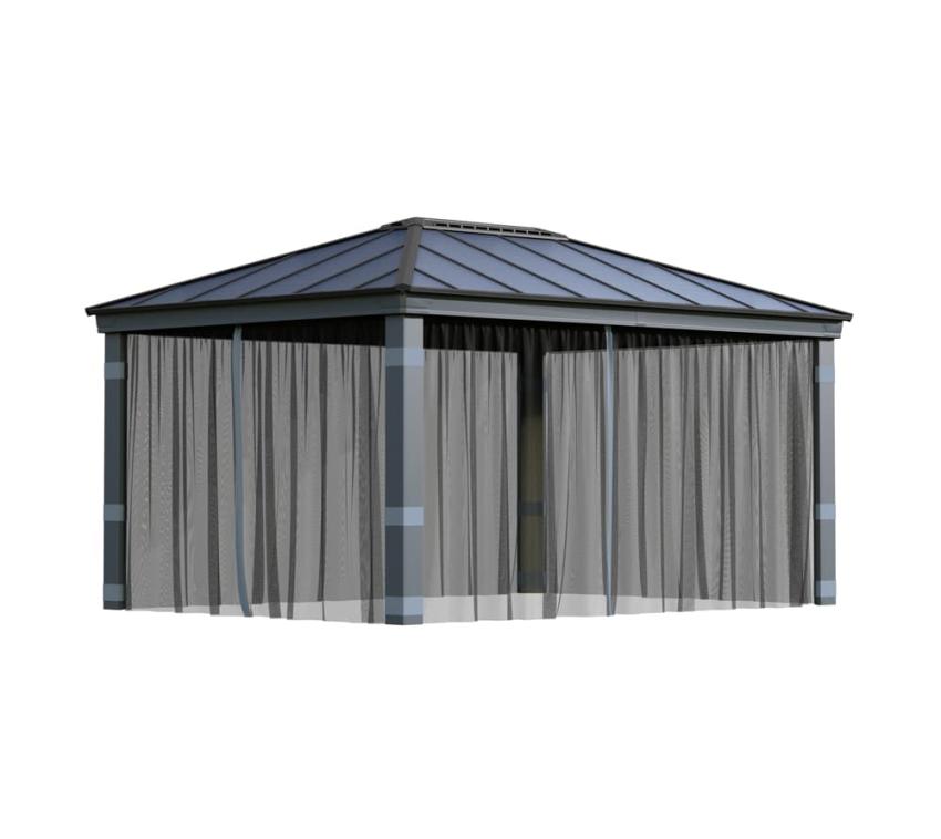 Palram - Canopia Polyester Moskitonetz für Pavillon Dallas 4900 | Grau 