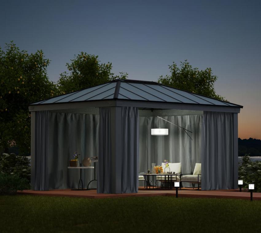 B-WARE Palram - Canopia Vorhänge passend für Pavillon Dallas 4900 | Grau | 