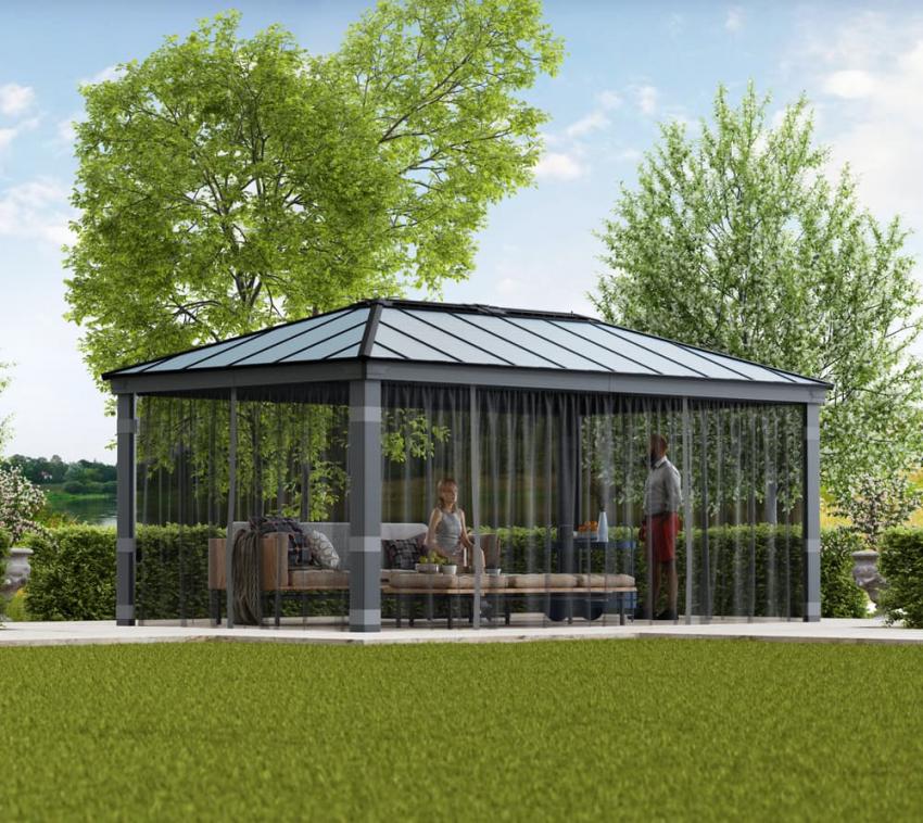 Palram - Canopia Polyester Moskitonetz für Pavillon Dallas 6100 | Grau | 