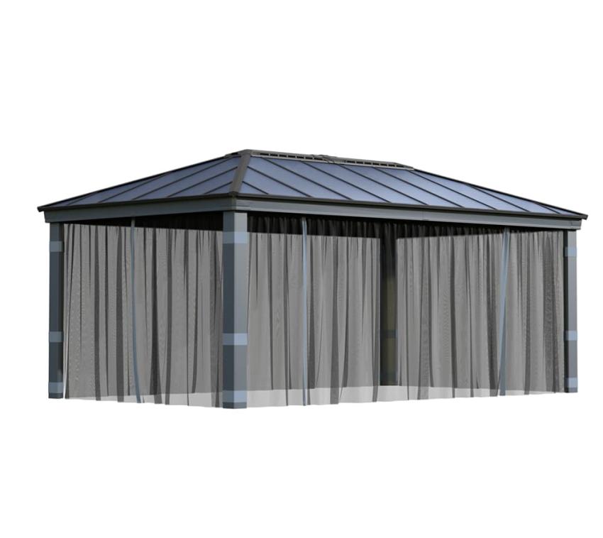 Palram - Canopia Polyester Moskitonetz für Pavillon Dallas 6100 | Grau 