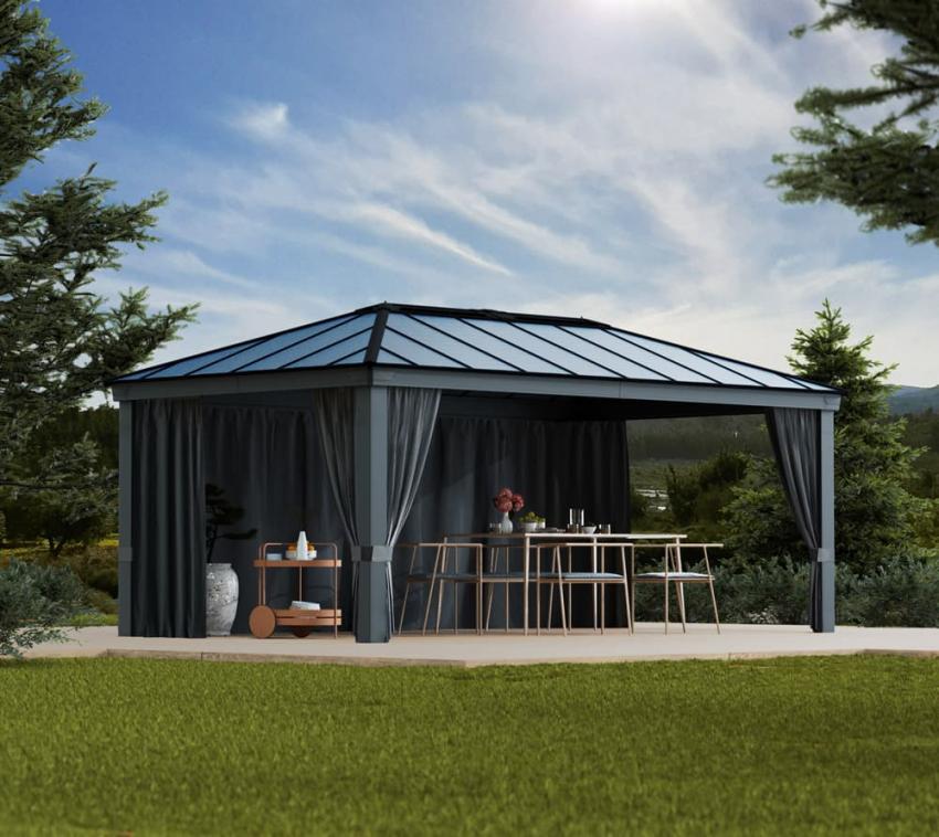 Palram - Canopia Vorhänge passend für Pavillon Dallas 6100 grau 