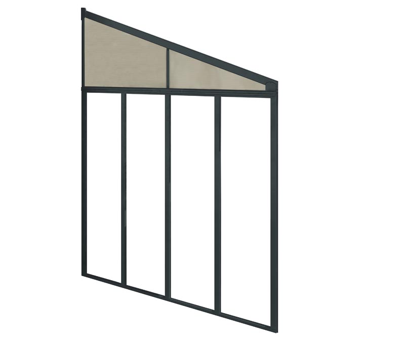 Palram - Canopia Terrassenüberdachung Olympia | Grau | 546 cm Inkl. Seitenwand