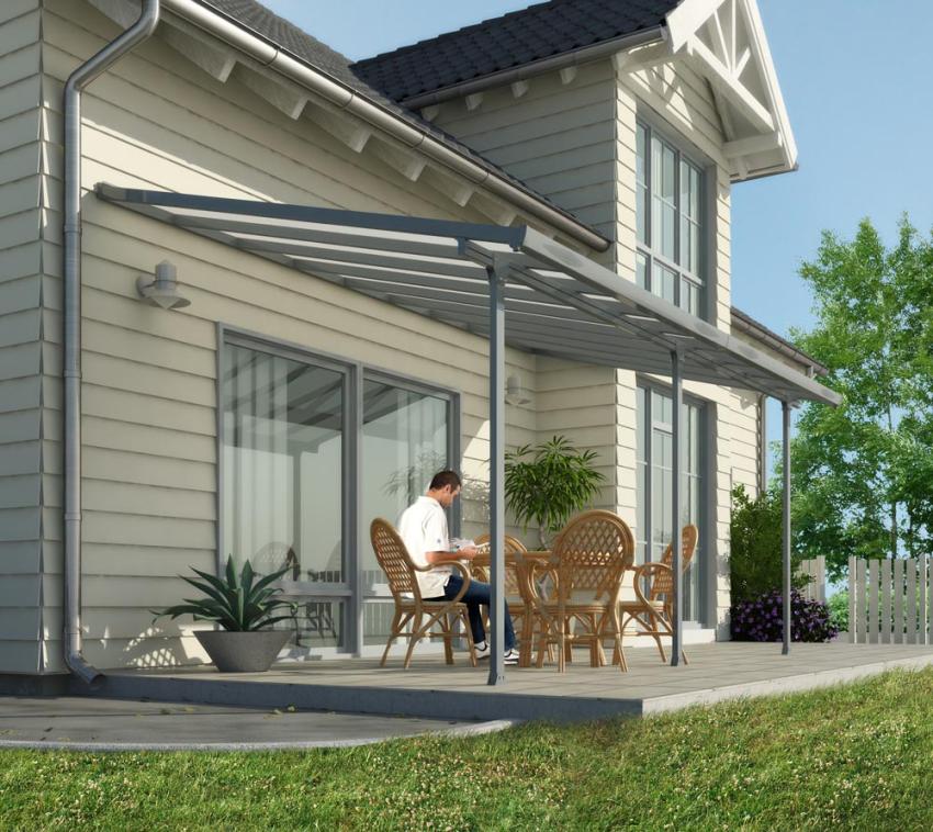 Palram - Canopia Aluminium Terrassenüberdachung Feria | Anthrazit | 295x851x305 cm 