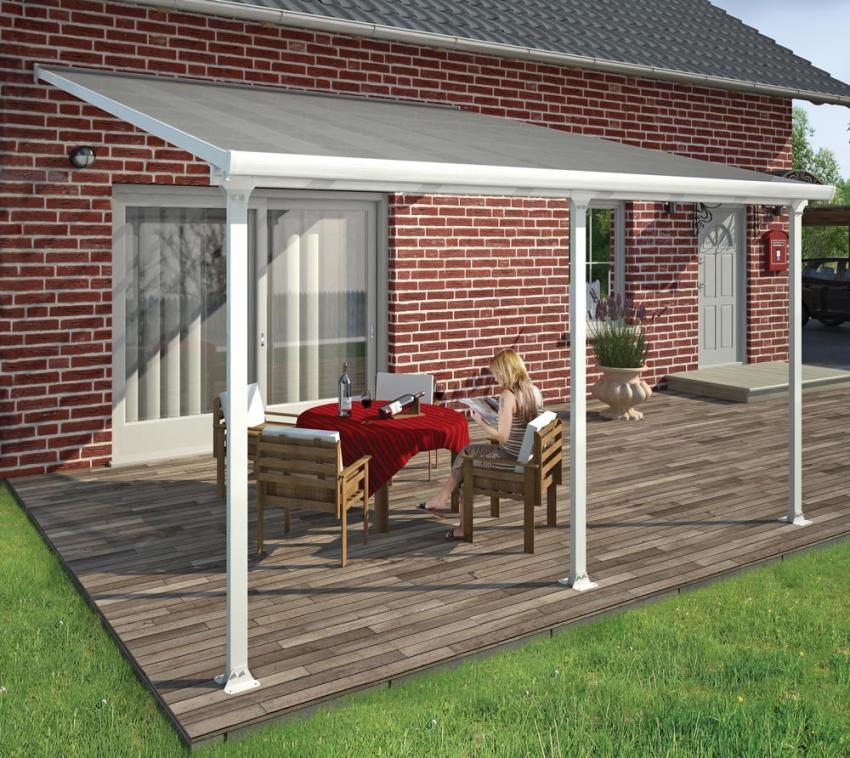 Palram - Canopia Aluminium Terrassenüberdachung Feria | Weiß | 295x1276x305 cm 