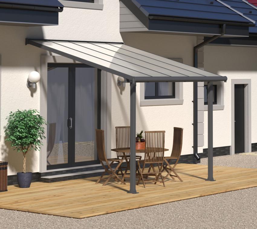Palram - Canopia Terrassenüberdachung Olympia grau 300x305x305 cm Basic