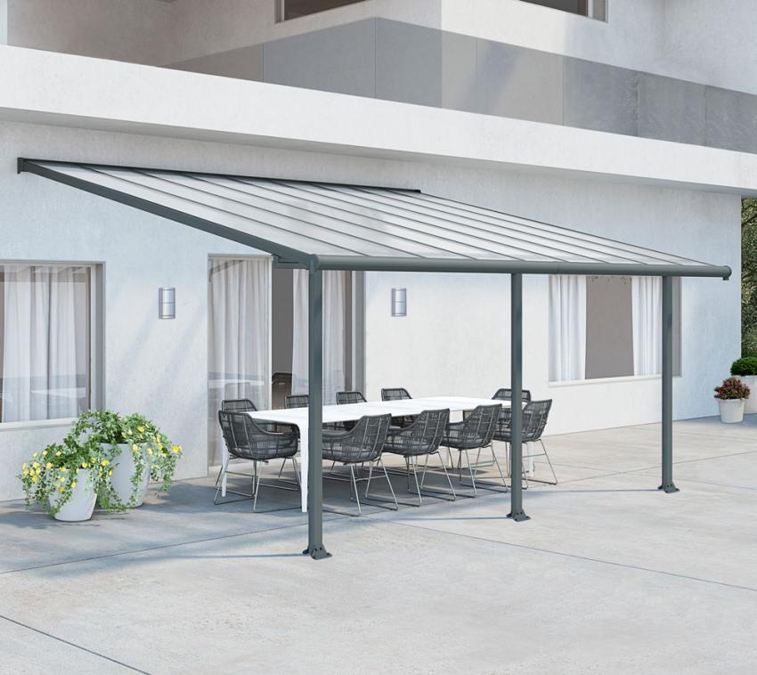 Palram - Canopia Terrassenüberdachung Olympia | Anthrazit | 295x546x305 cm Ohne Seitenwand