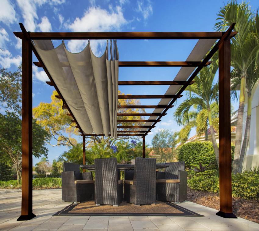 Paragon Outdoor Metall Pergola Florenz 1116 | Dunkelbraun | 350x505x236 cm 
