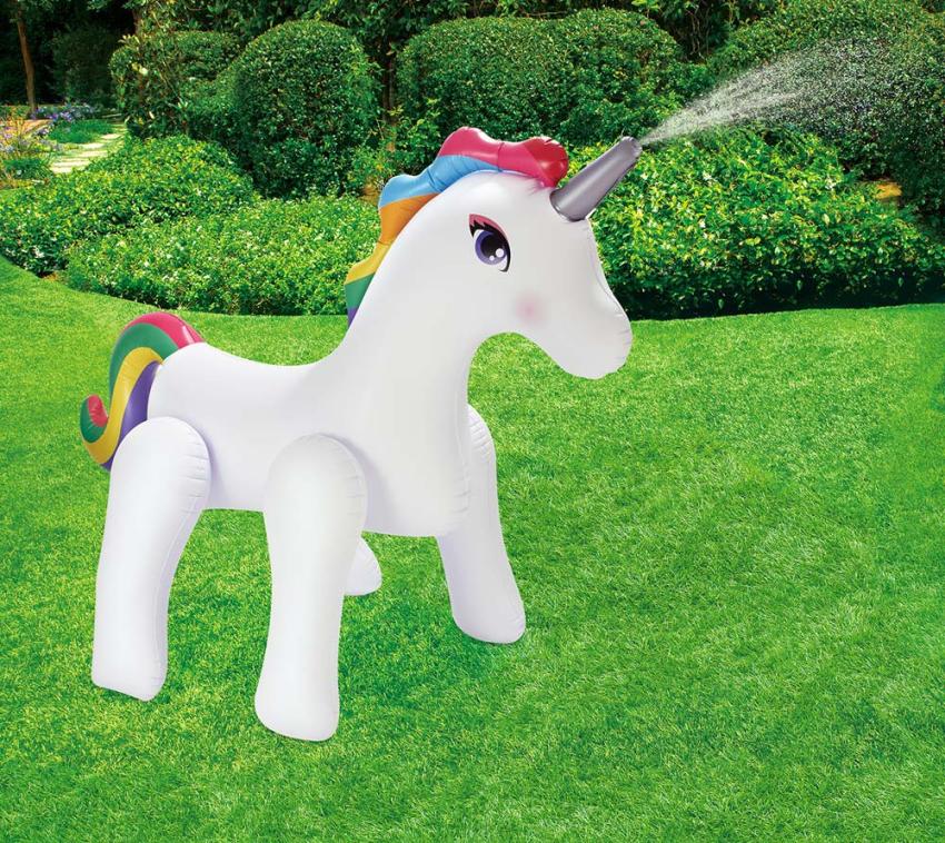 Summer Waves Kinder Wassersprinkler Einhorn | Weiß | 211x127x284 cm 