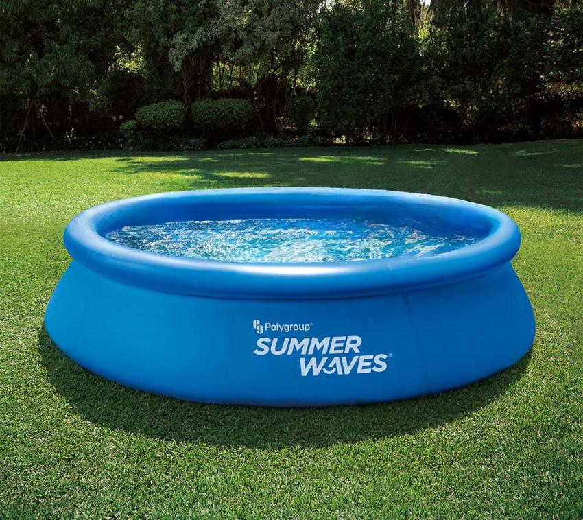B-WARE Summer Waves Quick Up Pool rund | Blau | 366x366x76 cm 