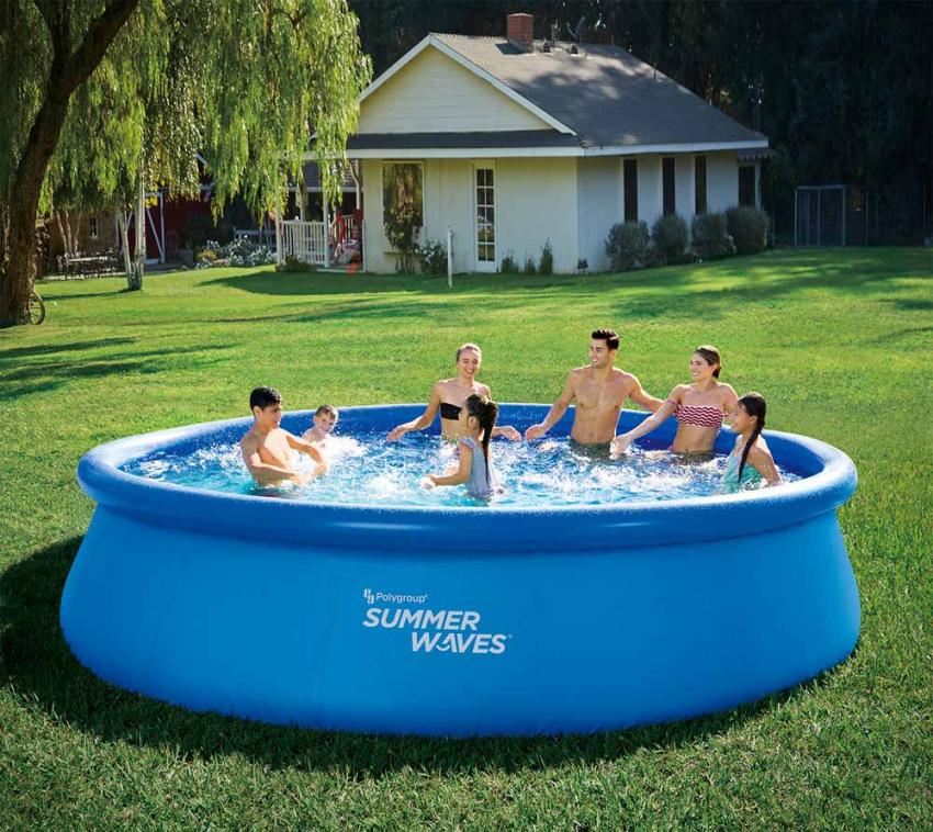 B-WARE Summer Waves Quick Up Pool rund | Blau | 457x107 cm 