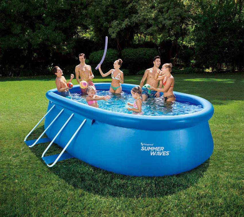 Summer Waves Quick Up Pool oval | Blau | 457x305x107 cm 