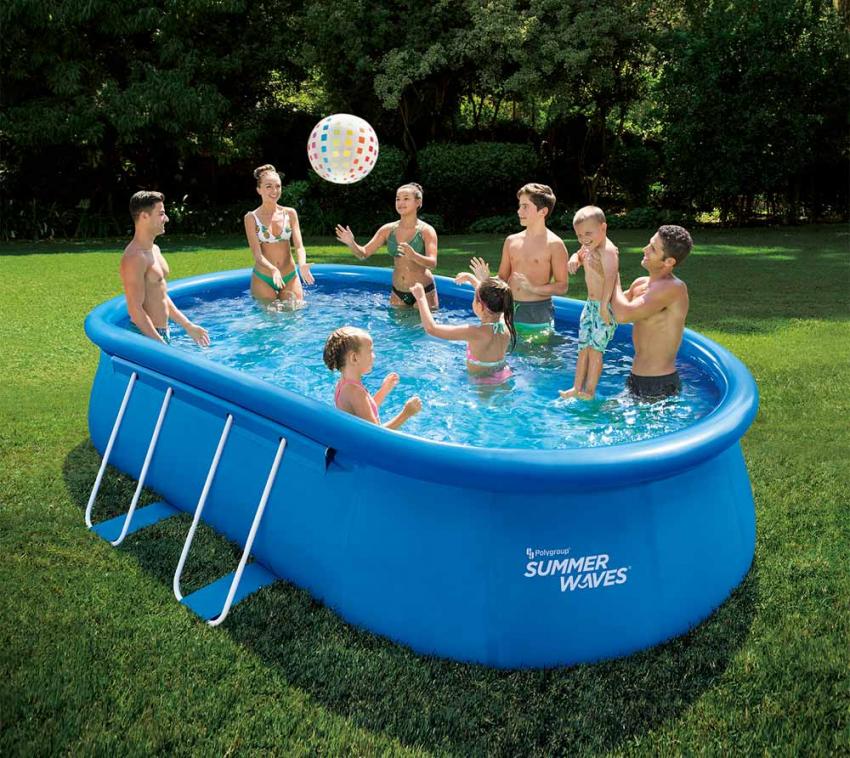 Summer Waves Quick Up Pool oval | Blau | 549x305x107 cm 