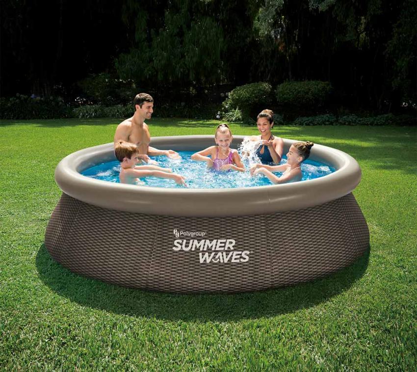 B-WARE Summer Waves Quick Set Pool Rattan braun rund Ø 305x76 cm 