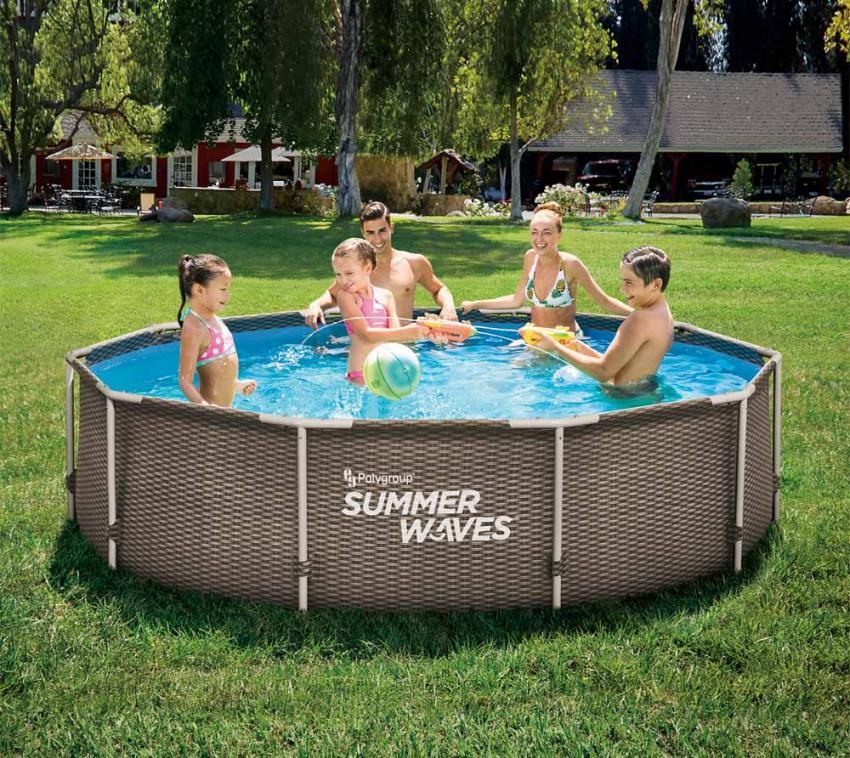 Summer Waves Stahlrahmen Aufstellpool Active Frame rund | Braun | 305x305x76 cm 