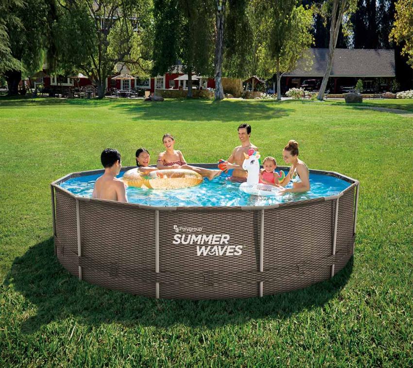 B-WARE Summer Waves Stahlrahmen Aufstellpool Active Frame rund | Braun | 366x366x91 cm 