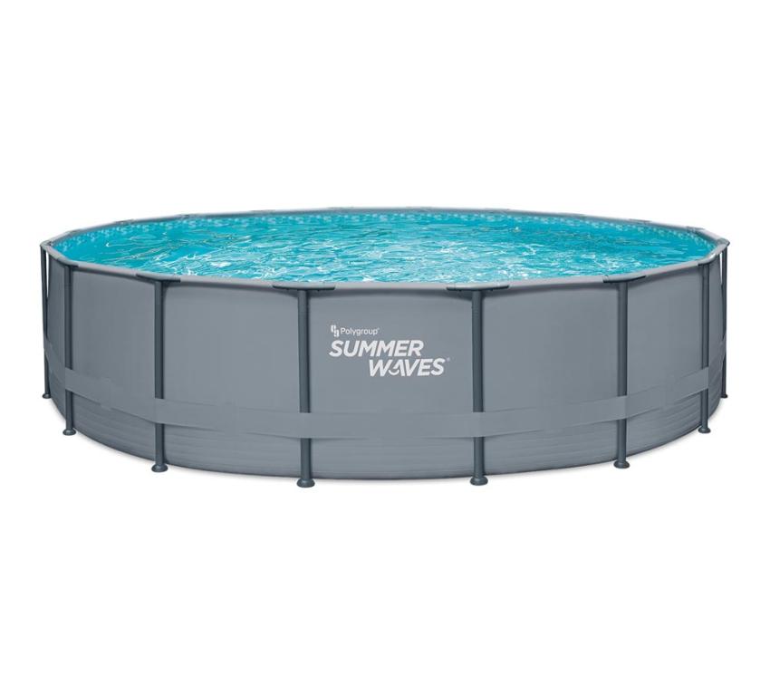 B-WARE Summer Waves Stahlrahmen Aufstellpool Elite Frame rund | Anthrazit | 549x549x132 cm 