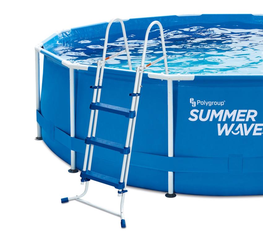 Summer Waves Stahl Poolleiter Sicherheitsleiter weiß 91 cm 