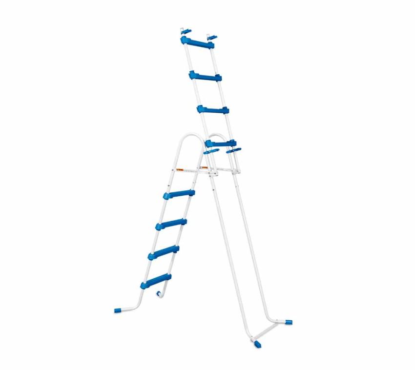 B-WARE Summer Waves Stahl Poolleiter Sicherheitsleiter weiß 132 cm 