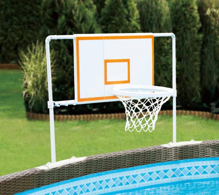 Summer Waves Pool Basketball Set Frame Pool Zubehör | Weiß | 110x41x95 cm 