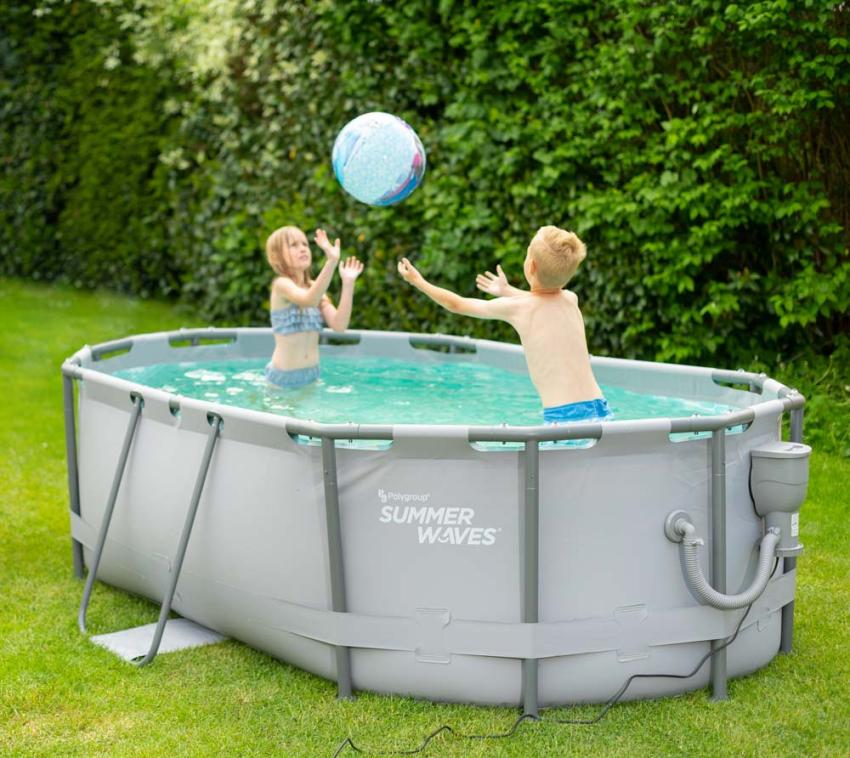 Summer Waves Stahlrahmen Aufstellpool Active Frame oval | Anthrazit | 300x200x84 cm 