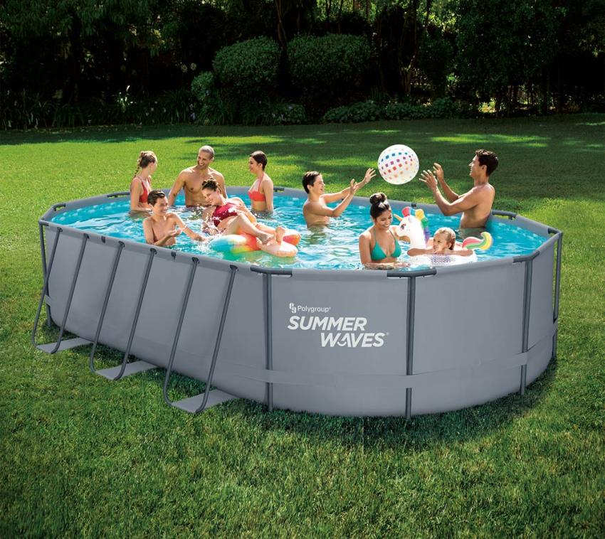 Summer Waves Stahlrahmen Aufstellpool Active Frame oval | Anthrazit | 610x366x122 cm 