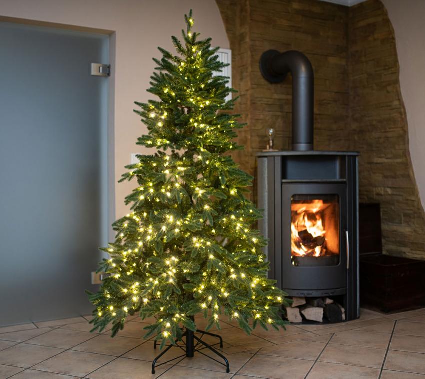 Evergreen Künstlicher Weihnachtsbaum Sherwood Fichte LED grün 210 cm 
