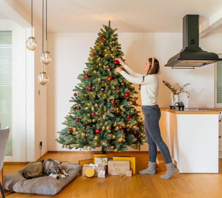 Evergreen Künstlicher Weihnachtsbaum Vermont Fichte | Inkl. LEDs | Grün | 210 cm 