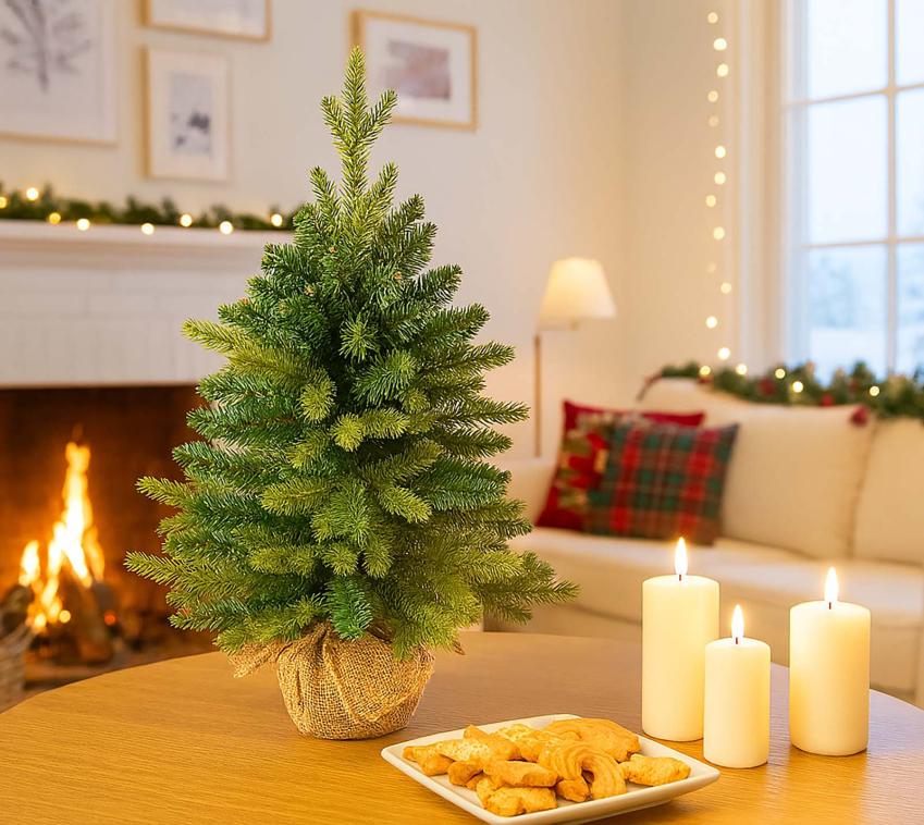 Evergreen Aspen S | künstlicher mini Weihnachtsbaum im Topf | 60 cm 