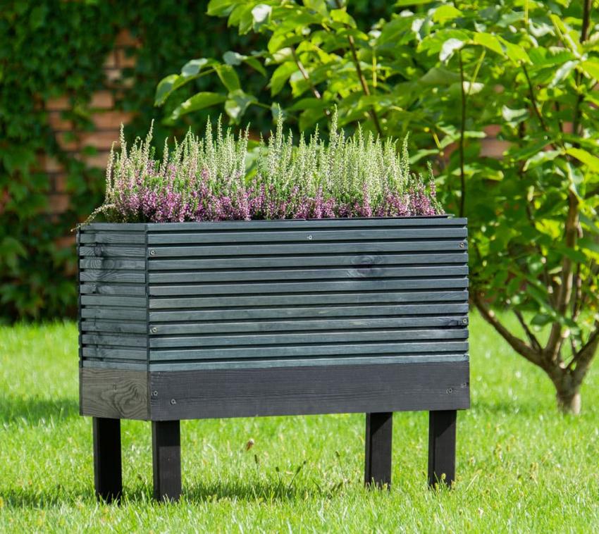 Westmann Holz Pflanzkübel Katharina | 61x33x54 cm | anthrazit