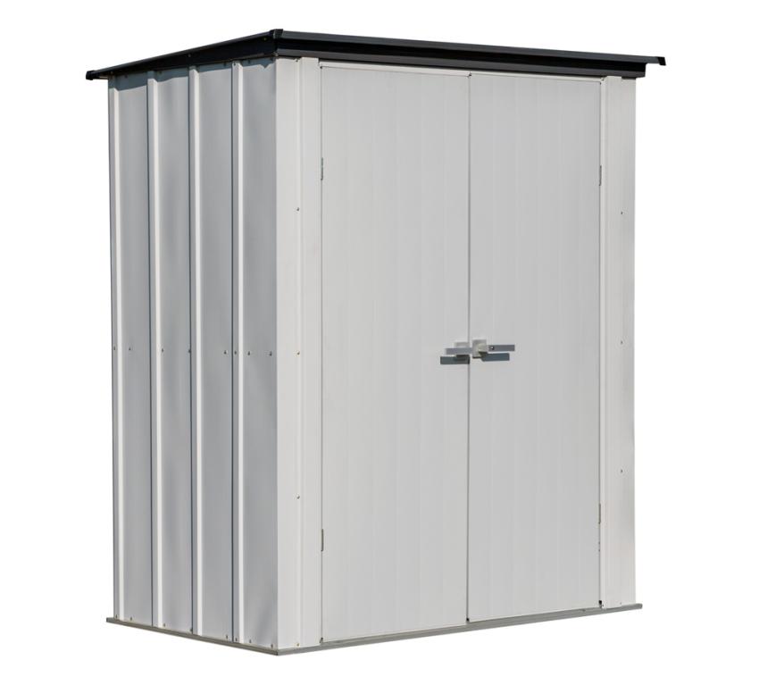 B-WARE Spacemaker Metall Gartenschrank Geräteschrank 53 | Lichtgrau | 100x172x189 cm 