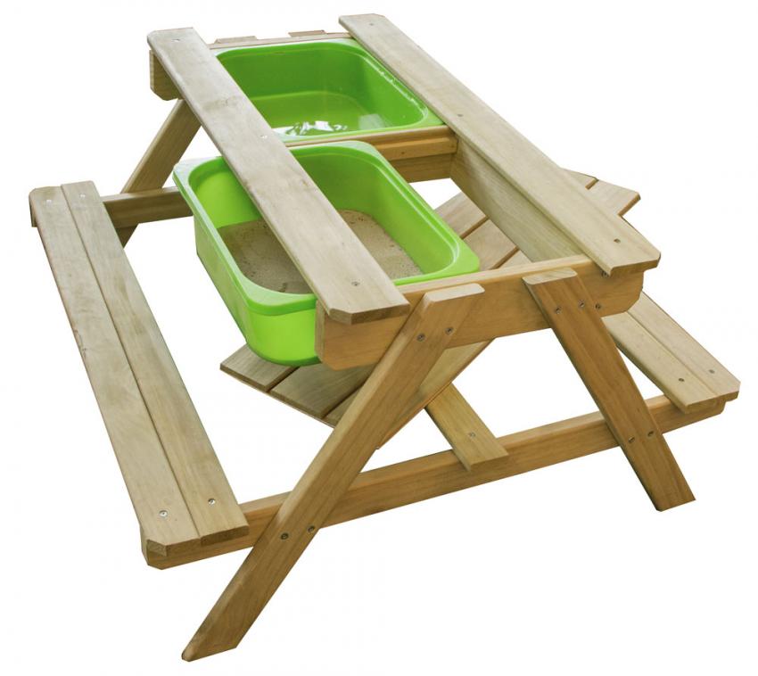 Pragma Holz Picknicktisch Spieltisch Dual Top braun 50x89x90 cm 