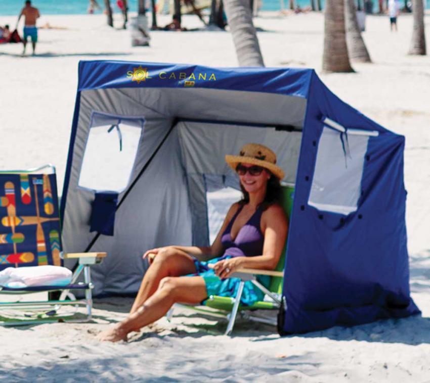 B-WARE Rio Brands Strandmuschel inkl. UV-Schutz | Blau | 151x152x135 cm 