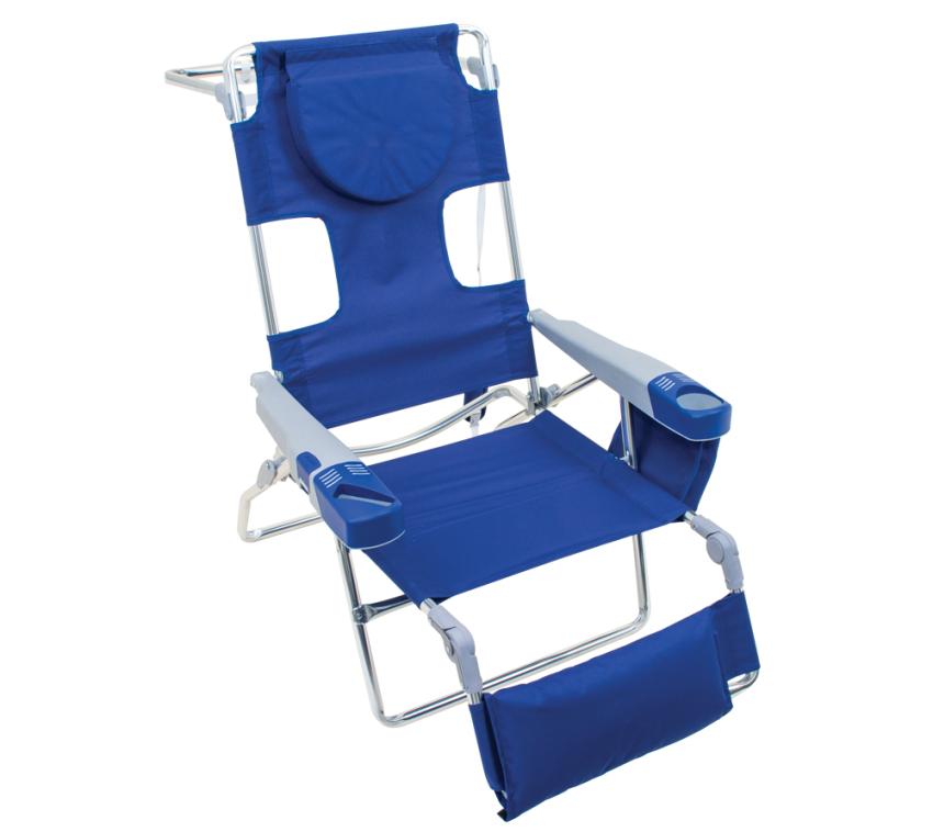 B-WARE Rio Brands Campingstuhl mit Fußablage blau 