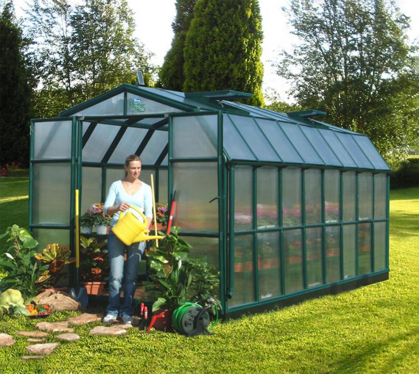 Rion Kunststoff Gewächshaus Grand Gardener 48 | Grün | 514x267x238 cm | ohne Fundament