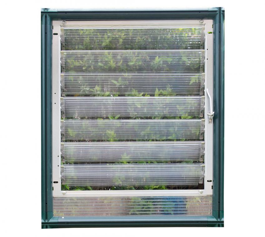 Rion Metall Lamellenfenster | Gewächshaus Zubehör | Silber | 60x64 cm 
