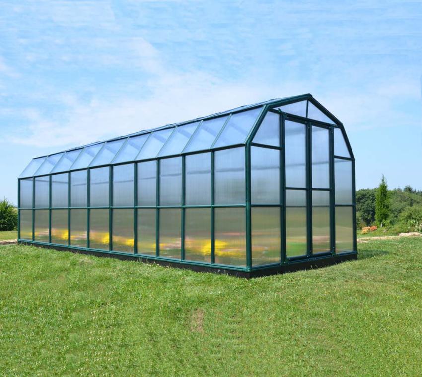 Rion Kunststoff Gewächshaus Grand Gardener 412 | Grün | 764x267x238 cm | Inkl. Fundament