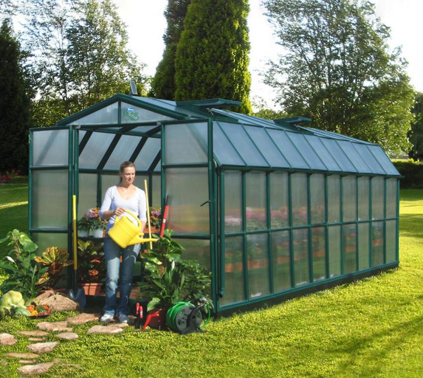Rion Kunststoff Gewächshaus Grand Gardener 410 | Grün | 639x267x238 cm | ohne Fundament
