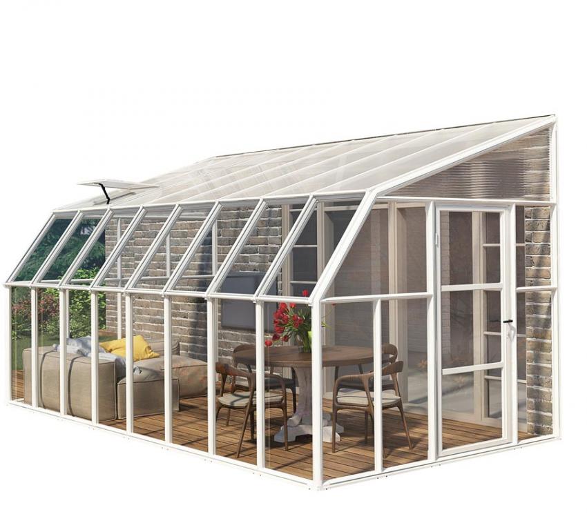 Rion Kunststoff Kaltwintergarten Sun Room 48 | Weiß | 508x258x266 cm 
