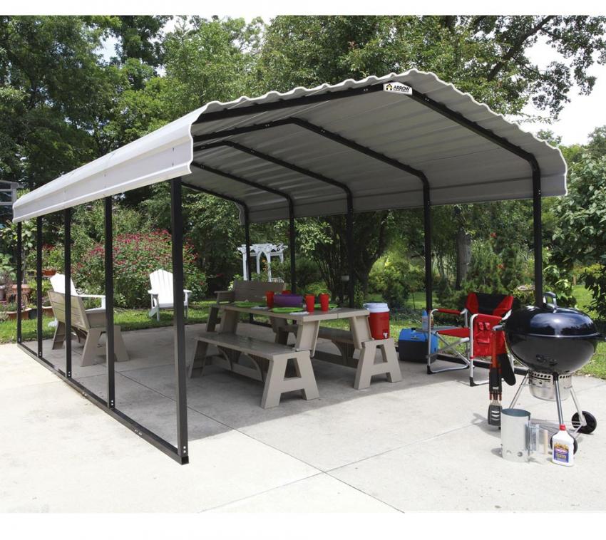 ShelterLogic Stahl Carport Garage Neapel | Schwarz | 602x370x260 cm 