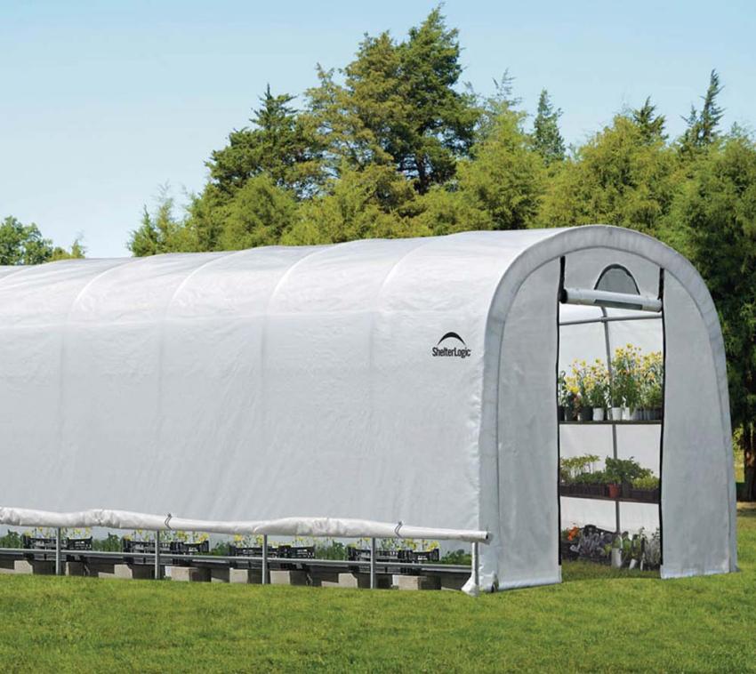ShelterLogic Foliengewächshaus 27 m² weiß 730x370 cm 