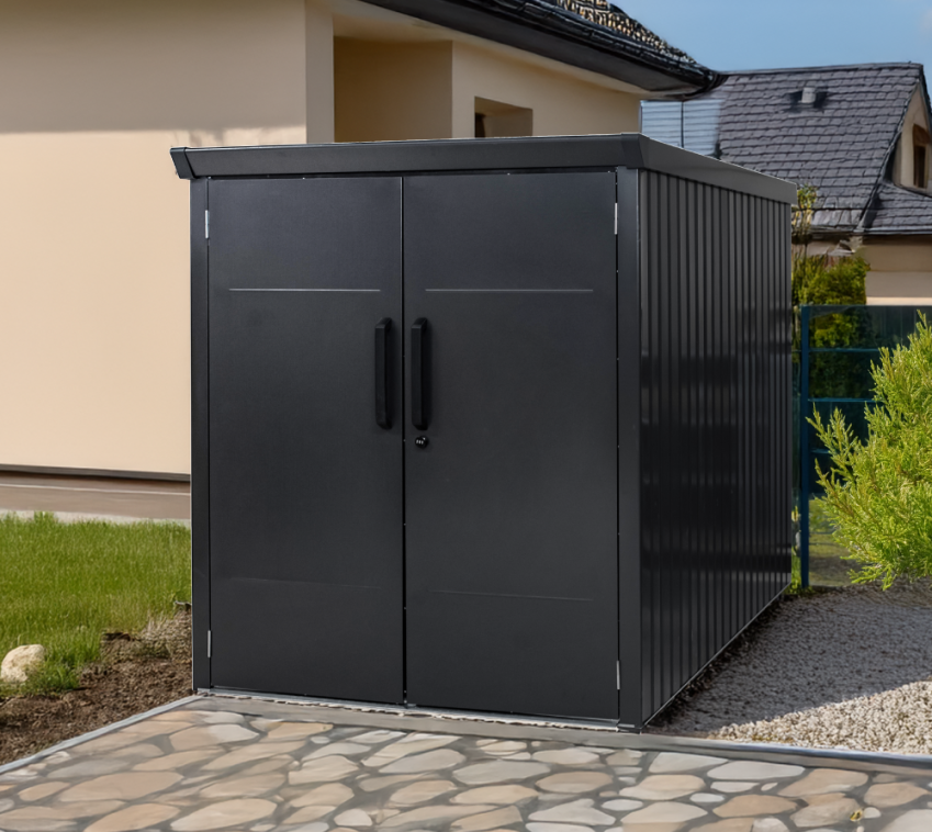 Westmann Metall Fahrradgarage Velos 2 | Schwarz | 133x222x151 cm  