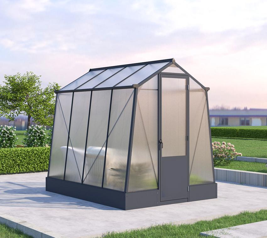 Westmann Aurora 68 | Gewächshaus mit Fundament | Anthrazit | 248x188x227 cm 