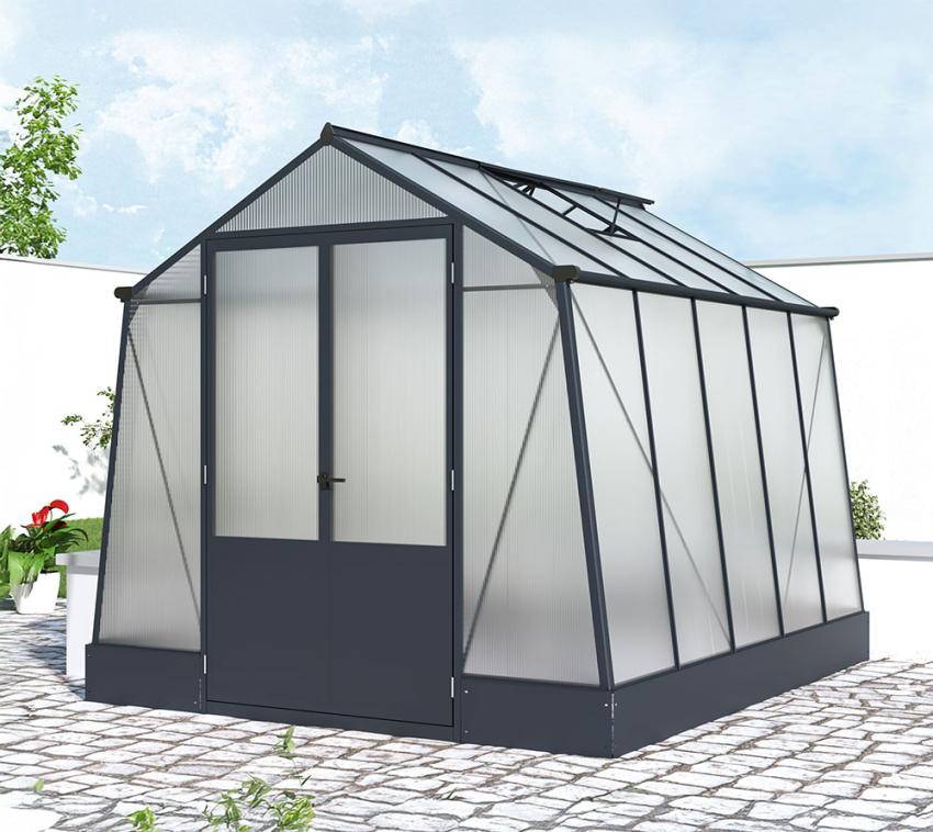 Westmann Aurora 810 | Gewächshaus mit Fundament | Anthrazit | 309x248x240 cm 