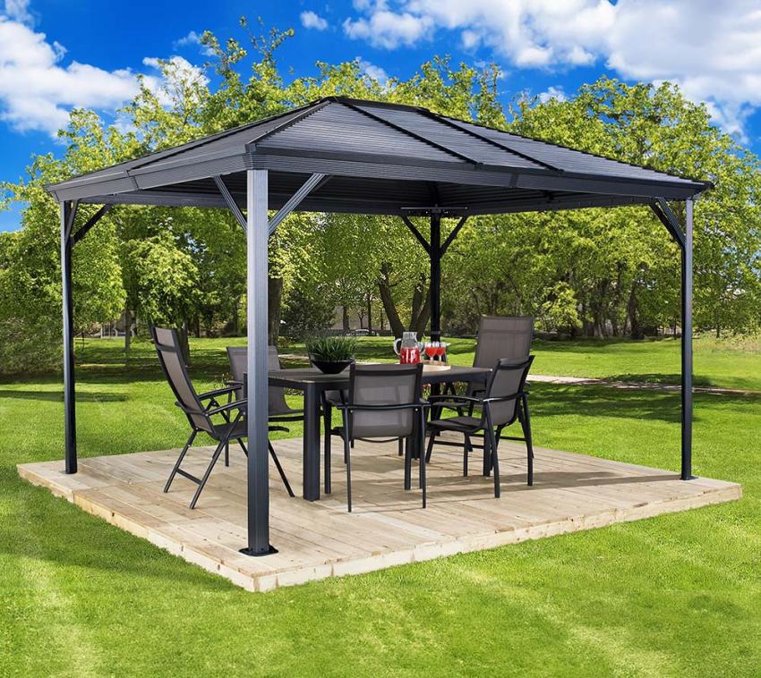 Sojag Aluminium Pavillon Ventura 1010 | Basaltgrau | 296x296x260 cm 