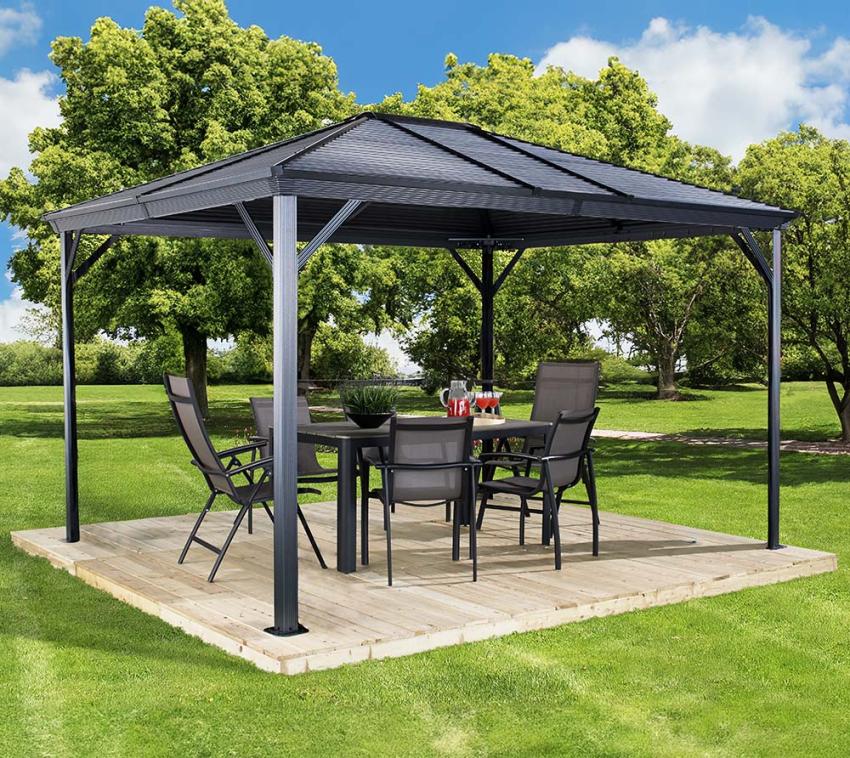 Sojag Aluminium Pavillon Ventura 1014 | Basaltgrau | 296x423x261 cm 