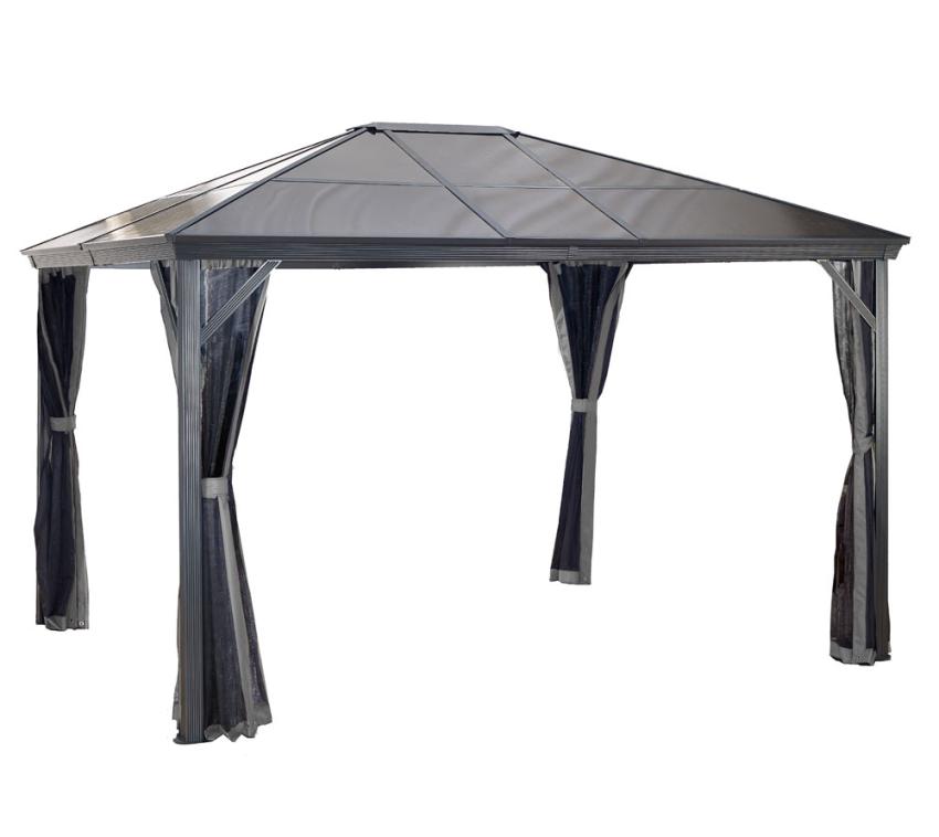 B-WARE Sojag Aluminium Pavillon Verona 1014 inkl. Moskitonetz | Anthrazit | 298x423x261 cm 