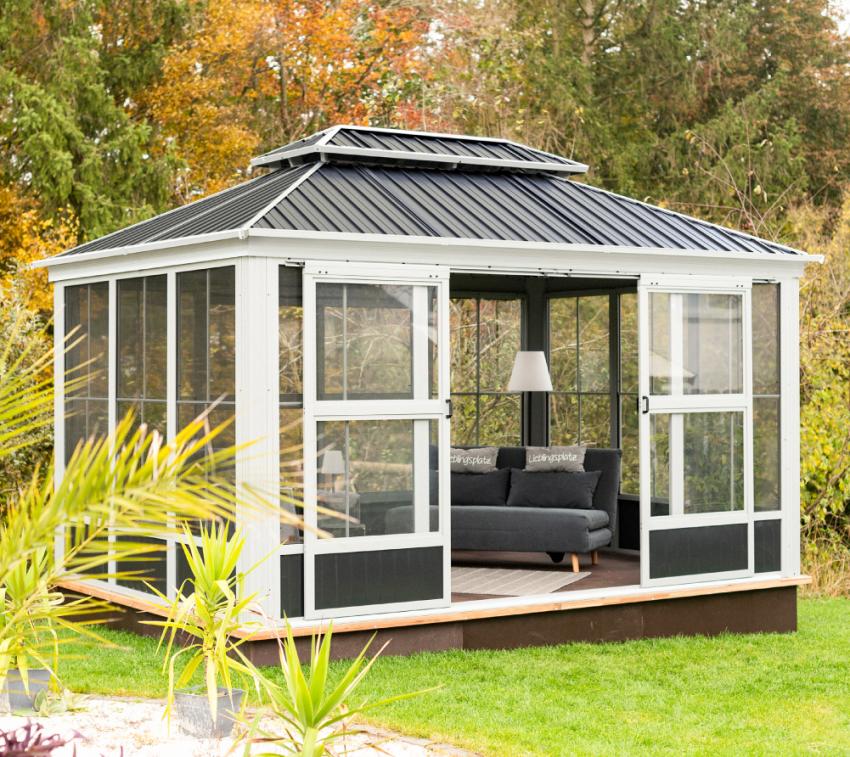 Sojag Aluminium Pavillon & Kaltwintergarten Olan 1014 | Beige | 436x311x291 cm 
