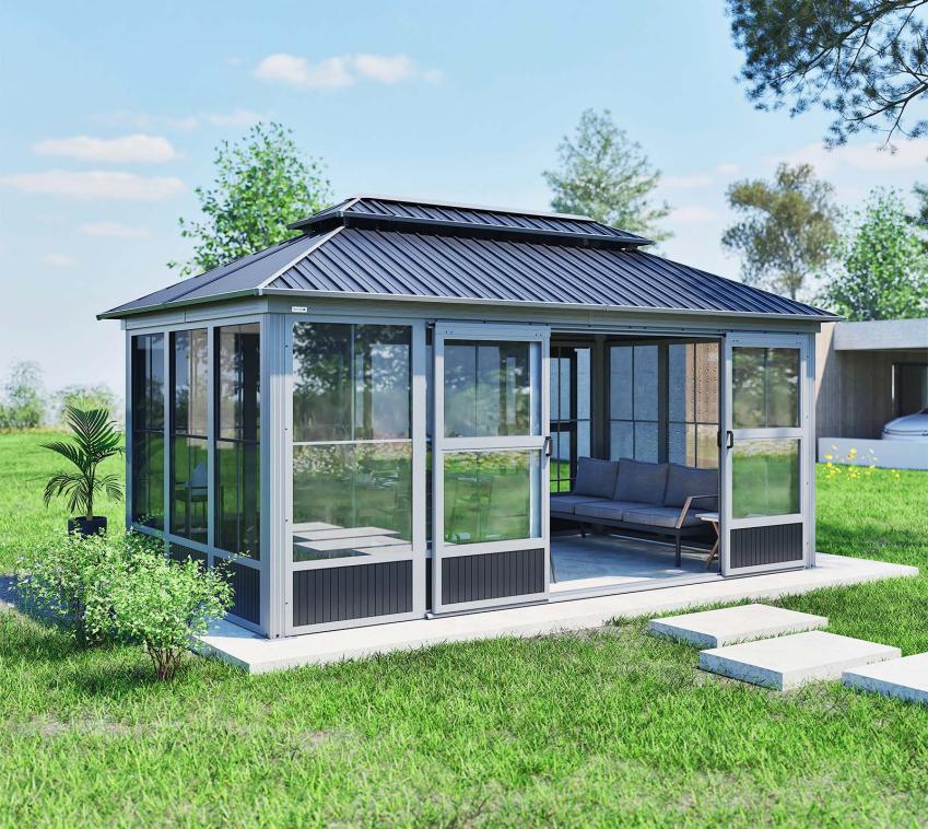 Sojag Olan 1017 | Pavillon mit Seitenwänden | inkl. Moskitoschutz | 5x3 m 